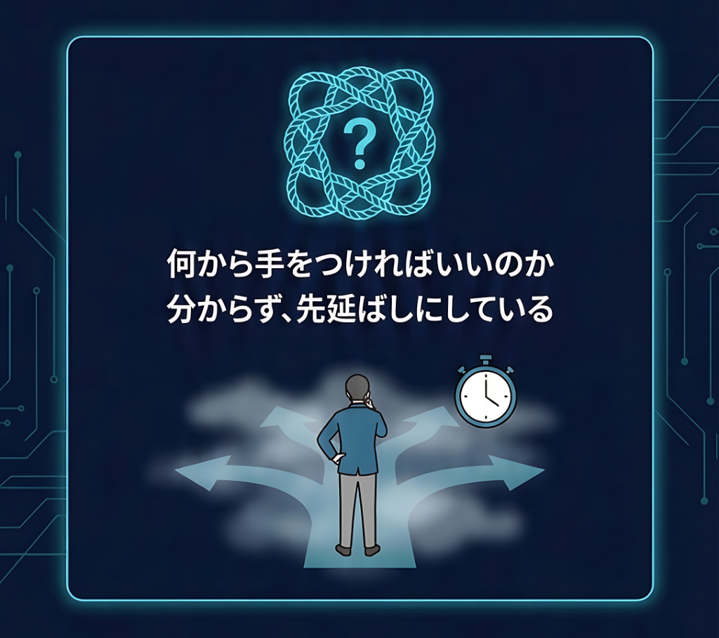 何から手をつければいいのか分からず、先延ばしにしている