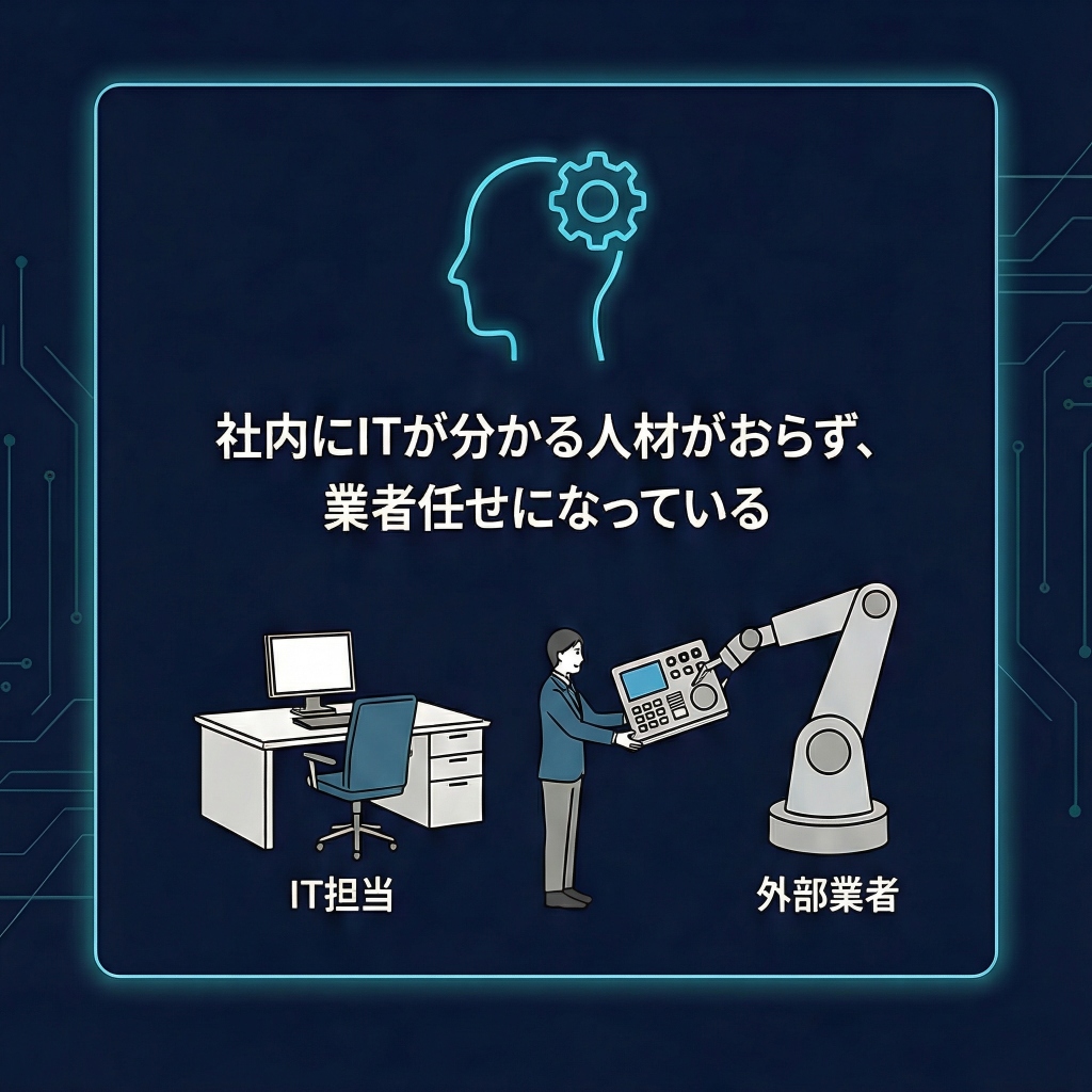 社内にITが分かる人材がおらず、業者任せになっている